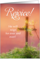 Priest Rejoice at Easter with Cross and Branches card