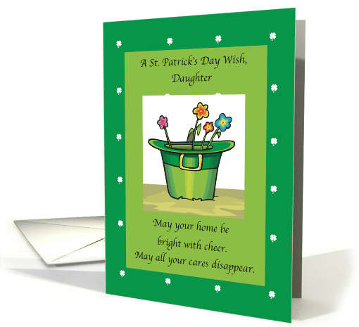Daughter St Patricks Day Hat and Flowers card (378337)