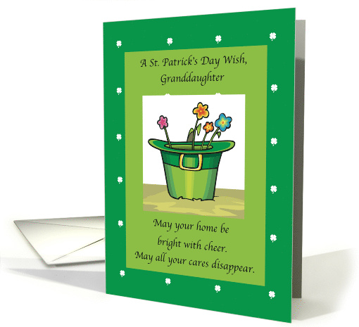 Granddaughter St. Patricks Day Hat and Flowers card (378344)