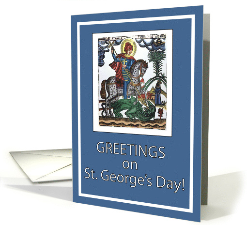 Greetings on St Georges Day Blue card (378422)
