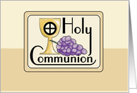 Twins Congratulations on First Communion With Chalice and Grapes card
