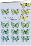 LIKE A Mother on Mothers Day with Rows of Butterflies card