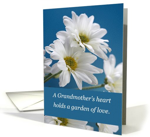 Grandmother on Mothers Day with White Daisies on Blue card (391208)