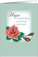 Get Well Cancer Patient Religious Rose of Hope card