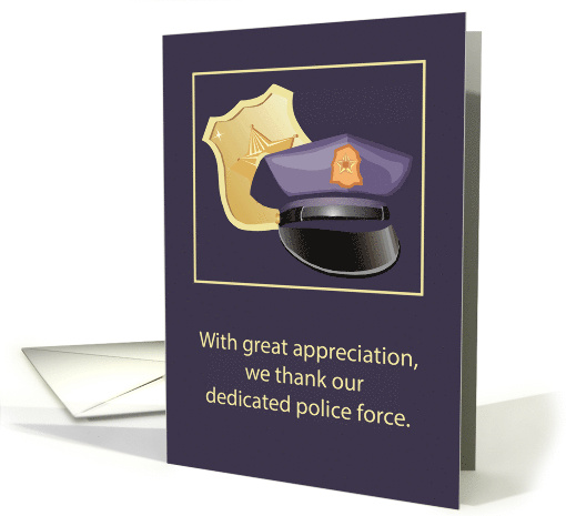 Thanks to Our Police Force Hat and Badge card (412917)