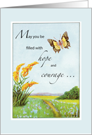 Cancer Patient Get Well Butterfly and Countryside card