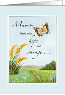 Heart Surgery Get Well with Butterfly and Wildflowers card