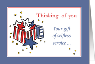 Thinking of You USA Gift with Stars and Stripes card