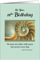 78th Birthday with Spiral Seashell on Green card
