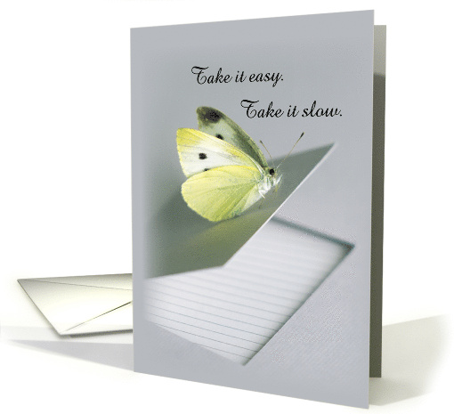 Fibromyalgia Get Well with Butterfly on Notebook Support card (469669)