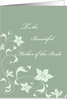 Floral Swirls Mother of the Bride Congratulations Wedding card