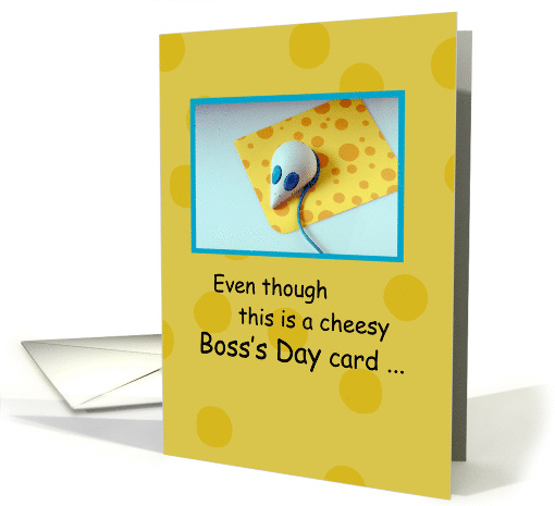 Boss Day with Computer Mouse on Cheese Card Holiday card (487429)