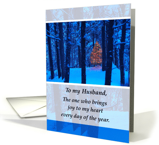 Husband Christmas with Lighted Tree in Snowy Woods card (538968)