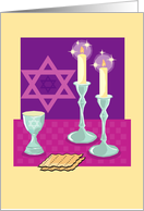 Passover Meal with Jewish Star of David card