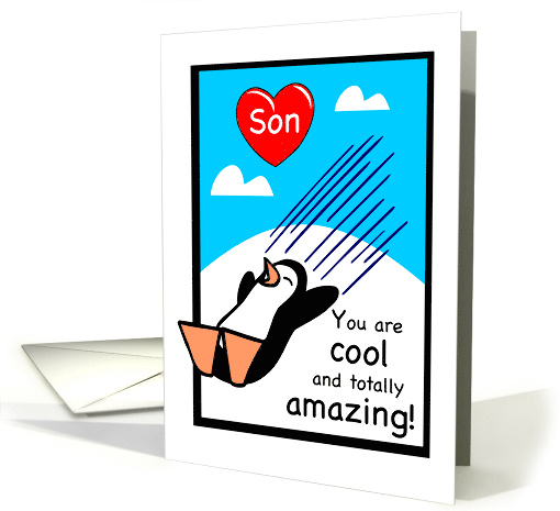 Son Valentine Penguin St Valentines Day card (546997)