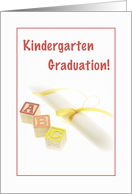 Kindergarten Graduation Congratulations with Diploma and Blocks card