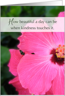 Thank You for Kindness Bright Pink Flower card