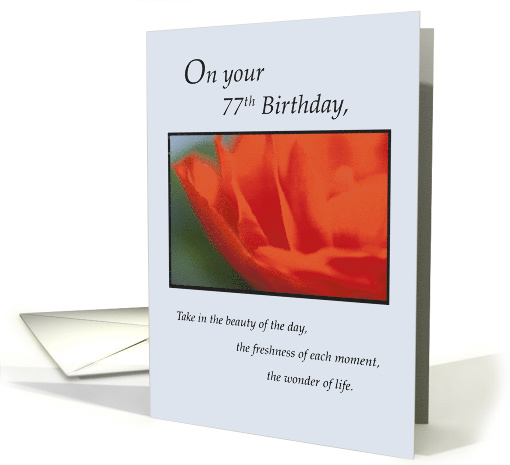 77th Inspirational Birthday with Red Flower card (592901)