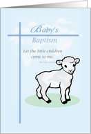 Baby Boy Baptism Blue Lamb card