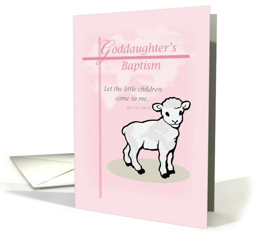 Goddaughter Baptism Pink Sheep card (596878)