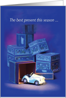 Thank You for Automotive Business Car in Stack of Holiday Gifts card