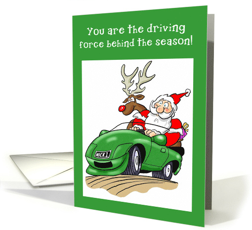 Santa Driving Car Automotive Business Thank You card (610899)