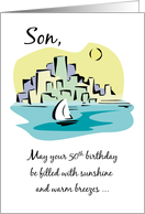 Son 50th Birthday Sailboat Near City card