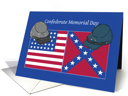Confederate Memorial Day Hats and Flags card (613364)