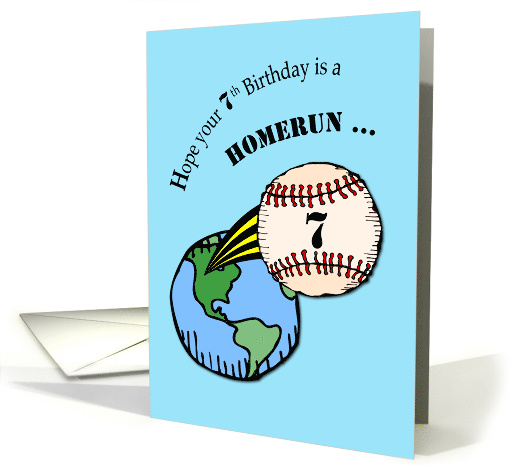 7th Birthday Baseball Home Run Out of World card (625343)