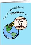 17th Birthday Baseball Home Run Out of World card