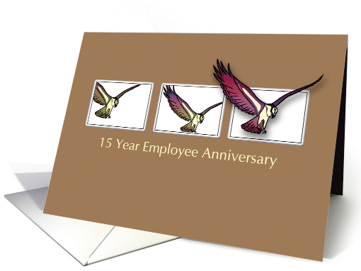 15 Year Employee Anniversary Congratulations with Birds Business card