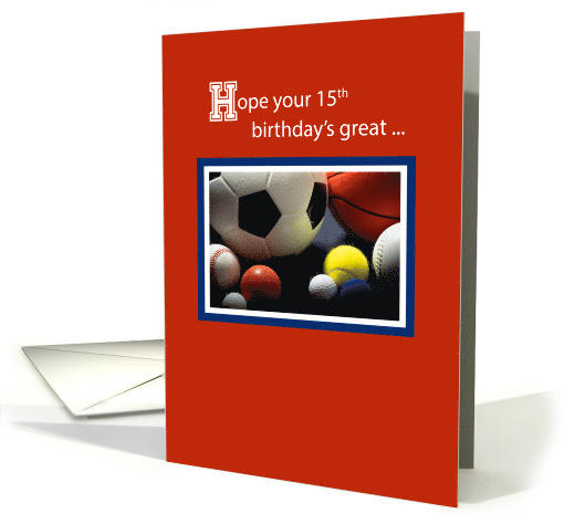 15th All Sports Birthday Balls Red card (679373)