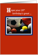 20th All Sports Birthday Balls Red card