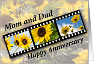 Mom and Dad Wedding Anniversary Sunflower Filmstrip card