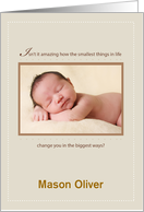 Birth Announcement Baby Feet Customizable Photo Name card