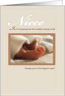 Baby Shower Niece Baby Feet Congratulations card
