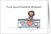 Wedding Guest Book Attendant Thank You Stick Figure Woman card