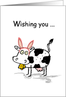 Cow Easter Rabbit Ears Humor card