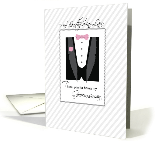 Brother in Law Groomsman Thank You Rose Pink card (841839)