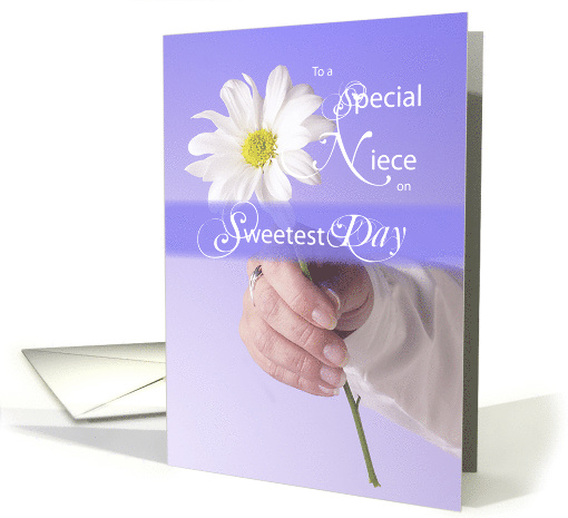Niece Sweetest Day Daisy on Purple Holiday card (842043)
