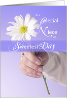 Niece Sweetest Day Daisy on Purple Holiday card