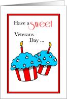 Patriotic Cupcakes on Veterans Day Military card
