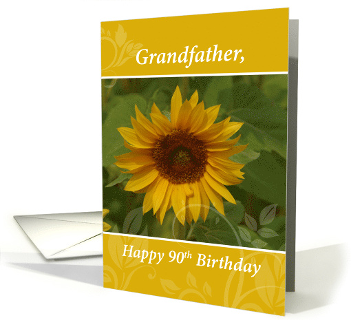 Grandfather 90th Birthday Sunflower card (867210)