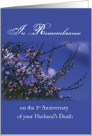 Husband Remembrance 1st Anniversary of Death Religious card
