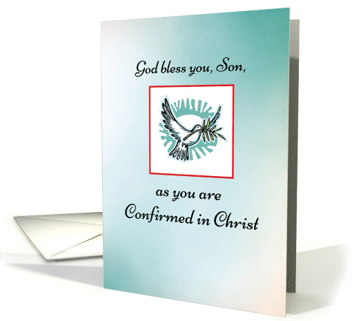 Confirmation to Son Dove on Teal Background card (915519)