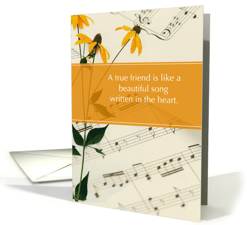 Thank You Friend with Music Notes and Flowers card (916669)