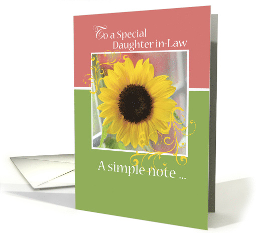 Daughter in Law You are Special Loved Sunflower card (930223)