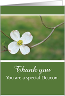 Deacon Thank You Dogwood Blossom Flower on Green card