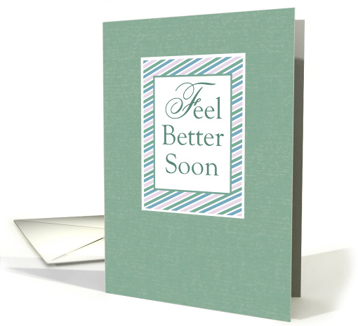 Feel Better Soon Business Green and Blue Stripes card (938299)