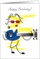Bass Player Girl Happy Birthday card